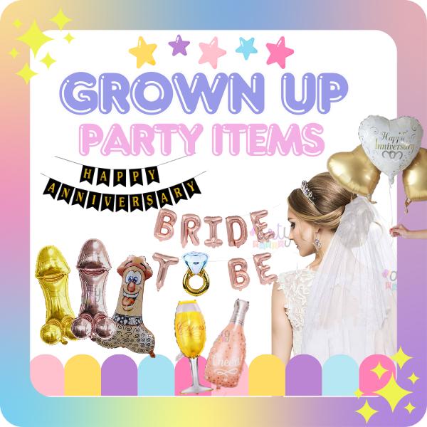GROWN UP PARTY ITEMS