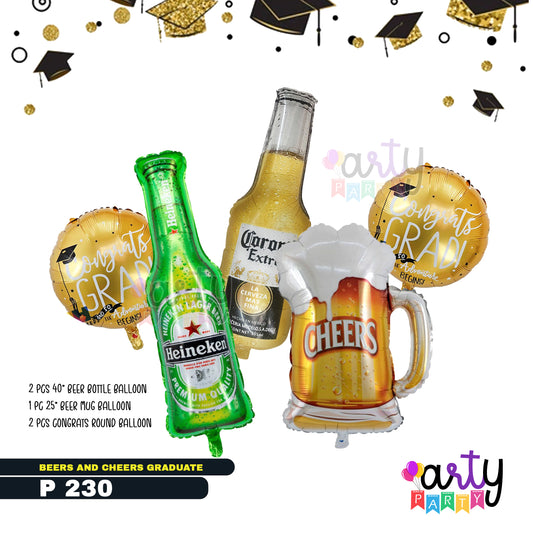 BEERS AND CHEERS GRADUATES Balloon Set