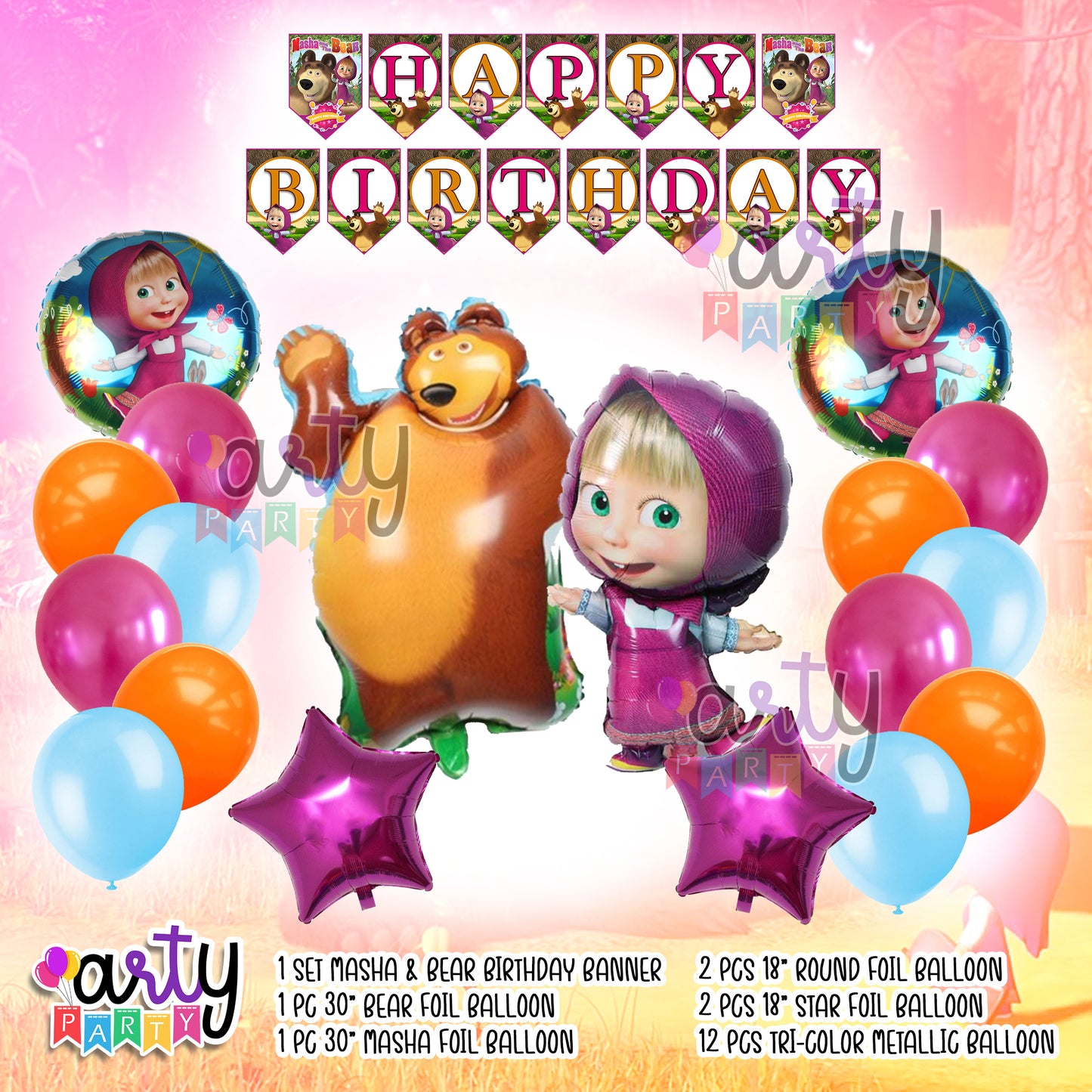 Masha and the Bear Party Decor Items