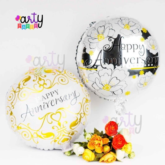 Happy Anniversary Round Foil Balloon