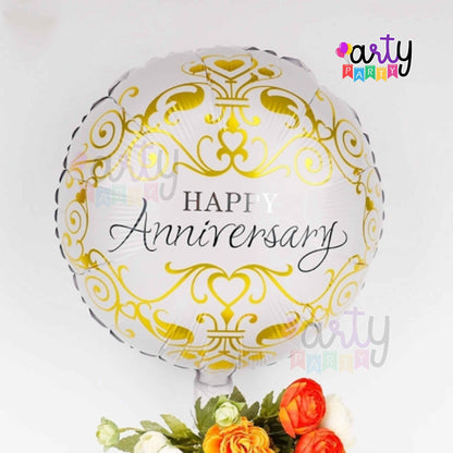 Happy Anniversary Round Foil Balloon