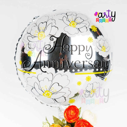 Happy Anniversary Round Foil Balloon