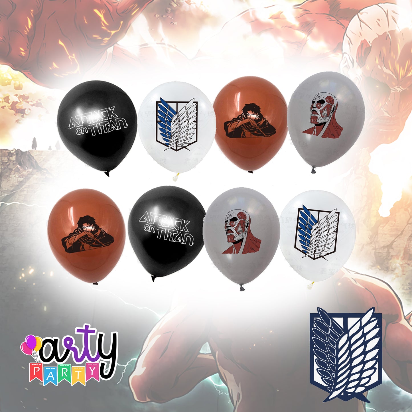 Attack On Titans Balloon | 8 pcs