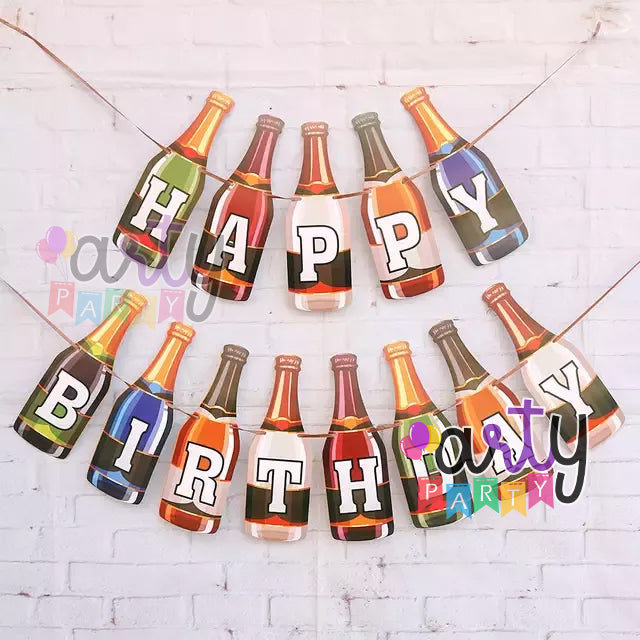 Beer Bottle Birthday Banner