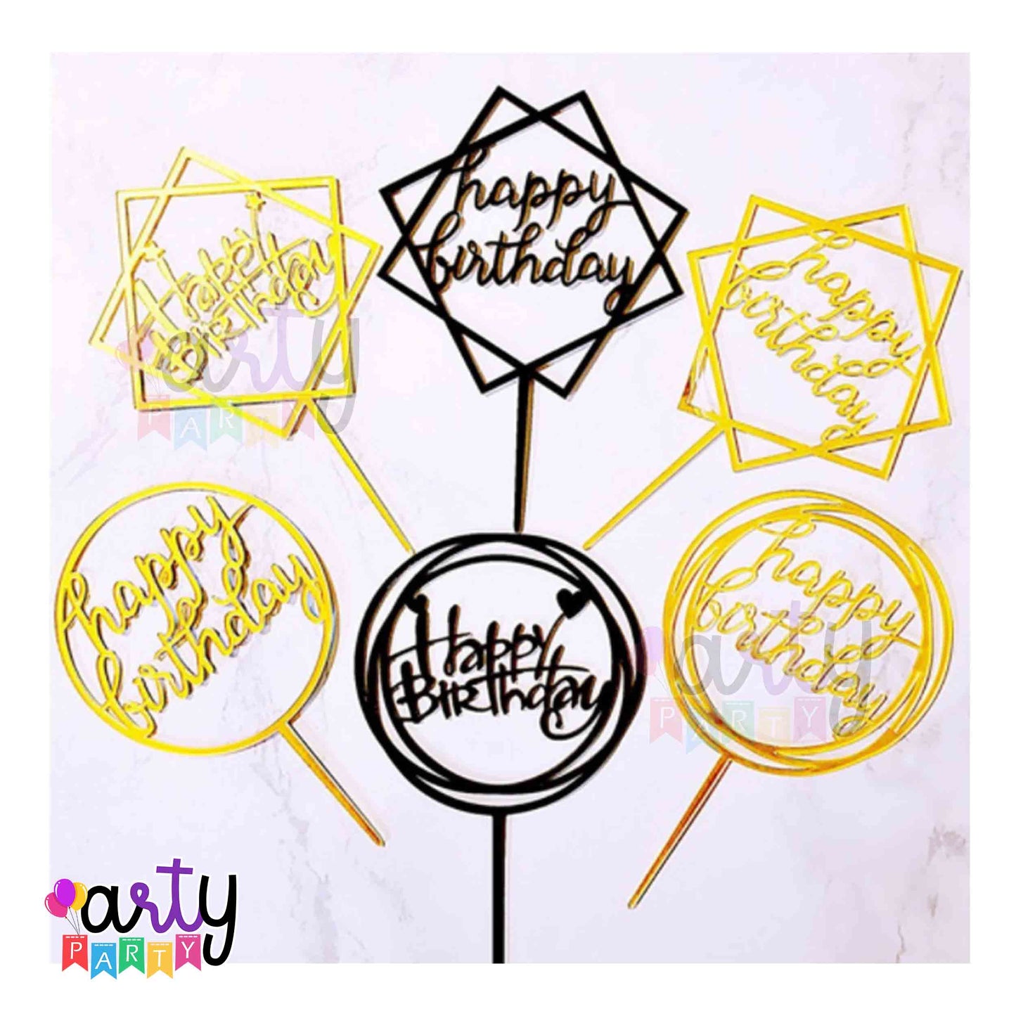 Happy Birthday Acrylic Cake Topper