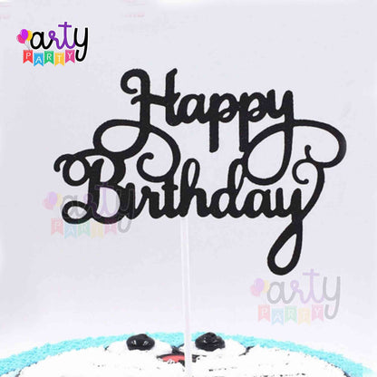 Happy Birthday Glitter Paper Cake Topper