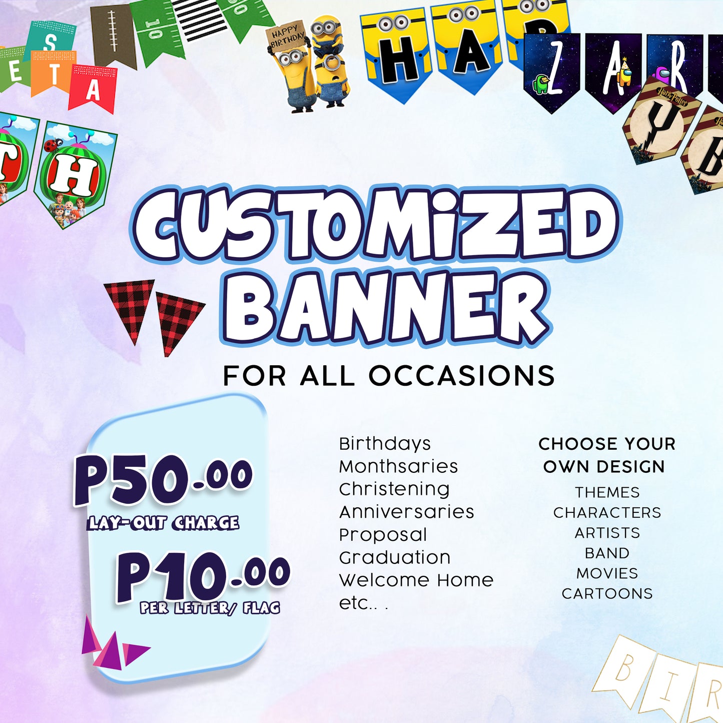 CUSTOMIZE BANNER for All Occasions