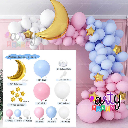 Dazzling Arch Decor Balloon Set | Pink-Blue-White