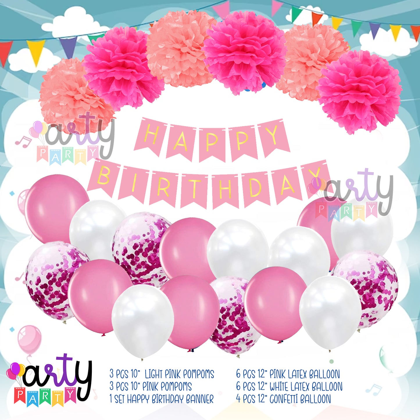 Pompom Party Decor Set