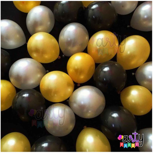 Tri-color Metallic Balloons | Pack of 30